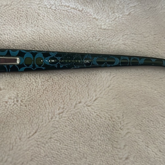 Coach teal women’s eyeglasses with signature c monogram on inner arms. - Picture 5 of 16